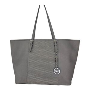 $298 Michael Kors Signature Jetset Center Tote HandBag Women Leather Gray Rare